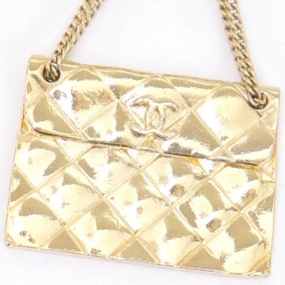 CHANEL CC Gold Quilted Handbag Drop Clip on Earrings - Picture 6 of 6